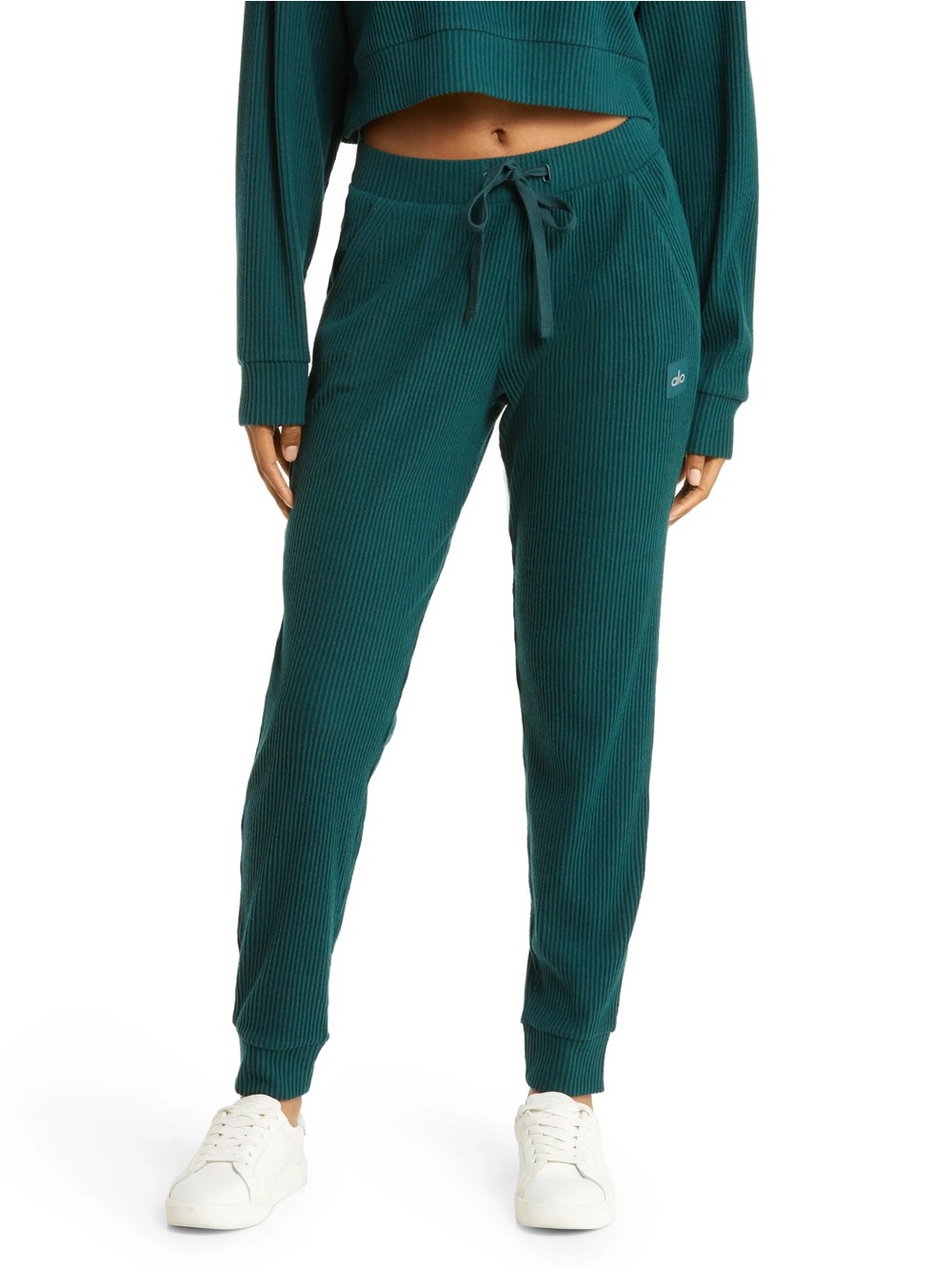 Worn Once Alo Yoga Muse Ribbed Jogger Sweatpants in Midnight Green Size XS